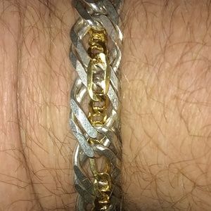 Awesome 14k/ Sterling Mens Bracelet